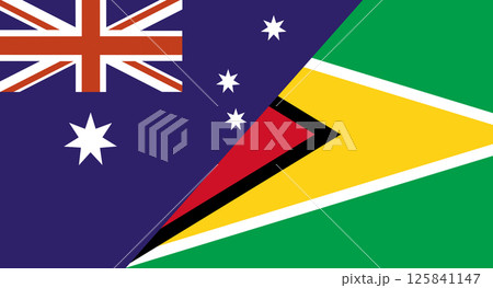 Flag of Australia and Guyana. Two Flag Together Australian and Guyana 125841147