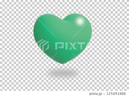 Emerald green 3D heart Emerald green 3D heart 125841866