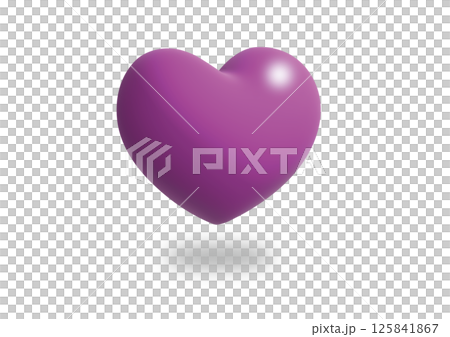Purple three-dimensional heart Purple three-dimensional heart 125841867