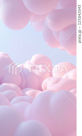 Delicate pink clouds. High quality photo. 125842045