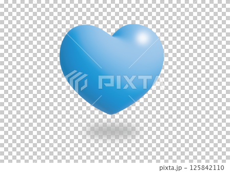 三維淺藍色心形圖標 三維淺藍色心形圖標 125842110