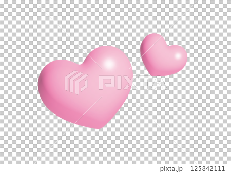 3D粉紅心形圖標 125842111