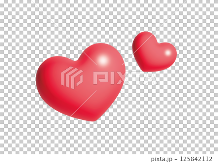 三維紅色心形圖標 125842112