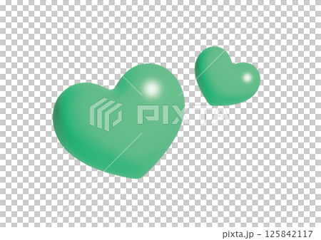 Emerald green 3D heart Emerald green 3D heart 125842117
