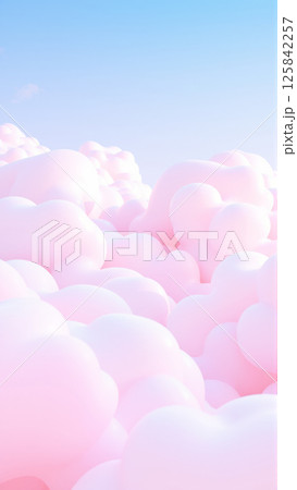 Delicate pink clouds. High quality photo. 125842257