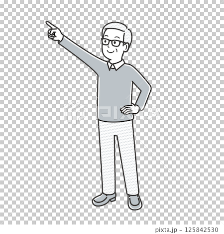 Elderly man pointing Elderly man pointing 125842530