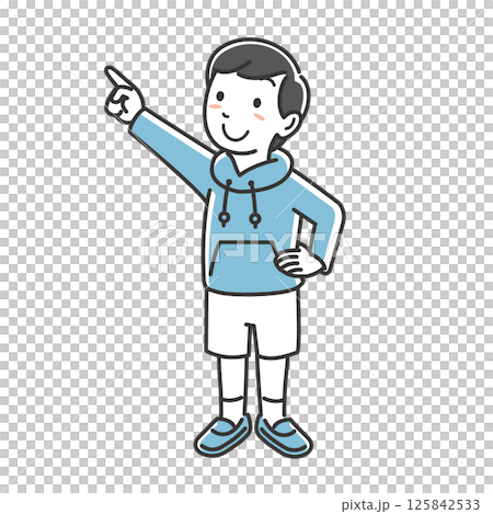 A pointing boy A pointing boy 125842533