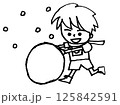 雪だるまを作るカメラ小僧 125842591