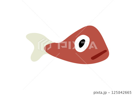 Red Cartoon Little Fish Illustration Red Cartoon Little Fish Illustration 125842665