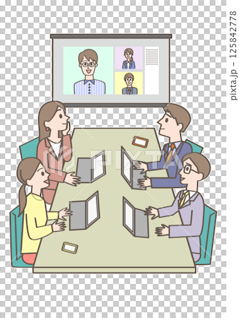 進行遠距會議的人 125842778