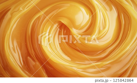 Smooth caramel texture close up, top view Smooth caramel texture close up, top view 125842864