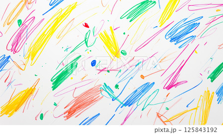 クレヨンで描いたカラフルな落書きの背景　generative ai 125843192