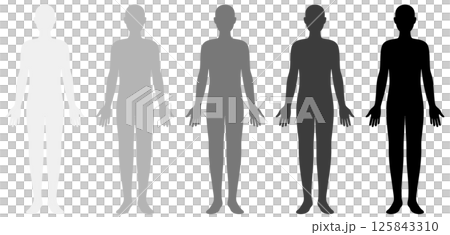 人體輪廓單色集 125843310