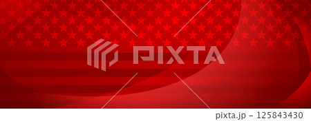 Stylized red American flag with stars and stripes. 125843430