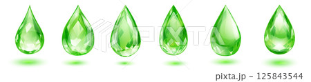 Six drops of green gemstones. 125843544