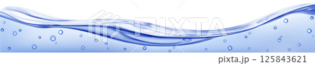 Translucent water wave with air bubbles 125843621
