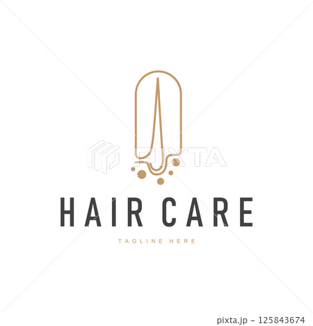 hair care logo with simple concept hair layers design symbol template icon hair health hair care logo with simple concept hair layers design symbol template icon hair health 125843674