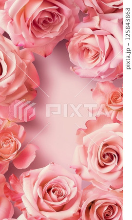 Beauty pink rose flower copy space decoration nature background 125843868