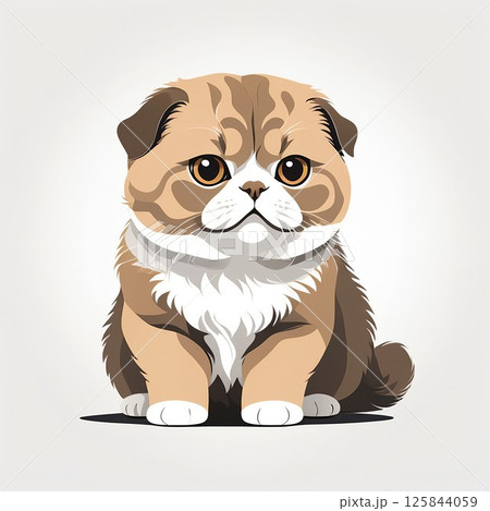 愛嬌のある顔のスコティッシュフォールド 125844059