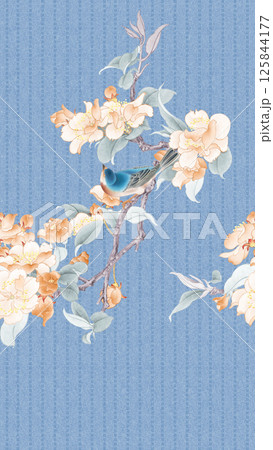 Creative Hand Drawn Curly Flower Pattern Artworks 125844177