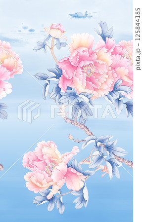 Creative Hand Drawn Curly Flower Pattern Artworks Creative Hand Drawn Curly Flower Pattern Artworks 125844185