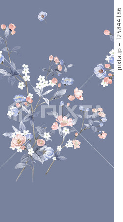 Creative Hand Drawn Curly Flower Pattern Artworks 125844186