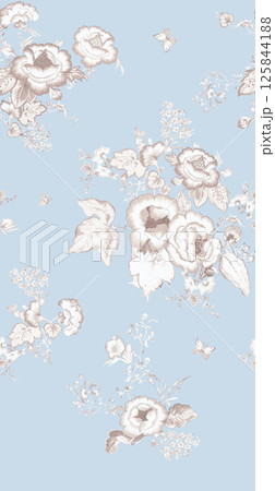 Creative Hand Drawn Curly Flower Pattern Artworks 125844188