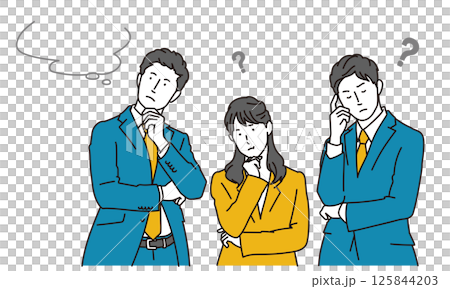 體貼的男女商務人士插畫素材 125844203
