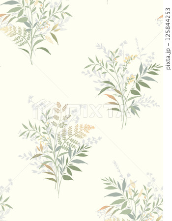 Elegant Hand Painted Scroll and Floral Design Sketches 125844253