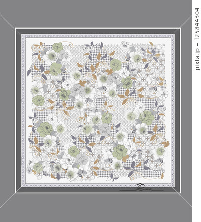 Charming Hand Rendered Scrollwork and Flower Graphics Charming Hand Rendered Scrollwork and Flower Graphics 125844304