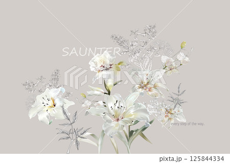 Exquisite Hand Crafted Curly Floral Pattern Compositions Exquisite Hand Crafted Curly Floral Pattern Compositions 125844334