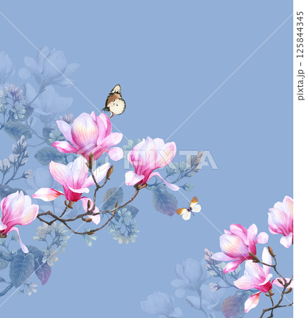 Exquisite Hand Crafted Curly Floral Pattern Compositions 125844345