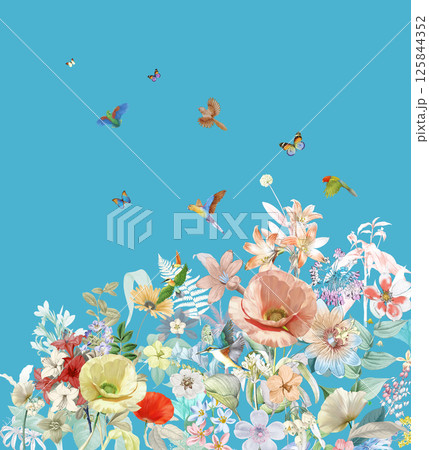 Exquisite Hand Crafted Curly Floral Pattern Compositions 125844352