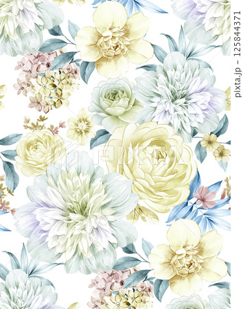 Exquisite Hand Crafted Curly Floral Pattern Compositions 125844371