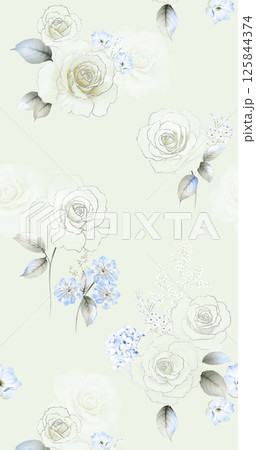 Exquisite Hand Crafted Curly Floral Pattern Compositions Exquisite Hand Crafted Curly Floral Pattern Compositions 125844374
