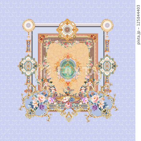 Beautiful Handmade Flower and Scroll Motif Drawings 125844403