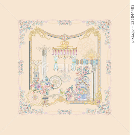 Beautiful Handmade Flower and Scroll Motif Drawings 125844405