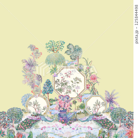 Aesthetic Hand Drawn Curly and Floral Illustration Works 125844498