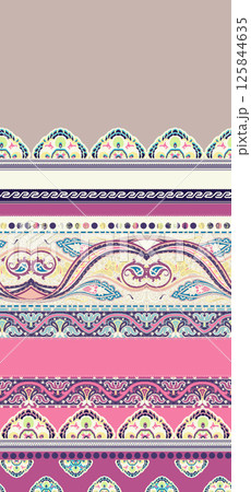 Stunning Hand Painted Floral Scroll Motif Art Pieces 125844635
