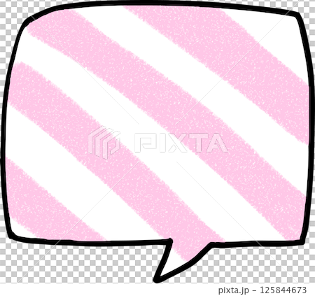 Handwritten speech bubble - pink stripes 125844673