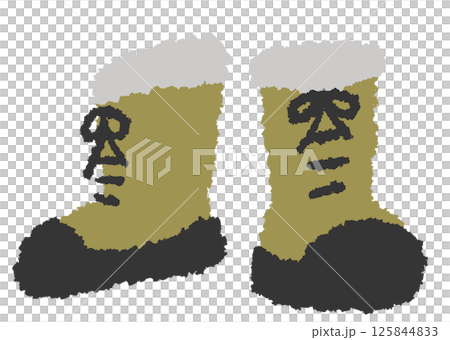簡單可愛的手繪雪靴插畫 簡單可愛的手繪雪靴插畫 125844833