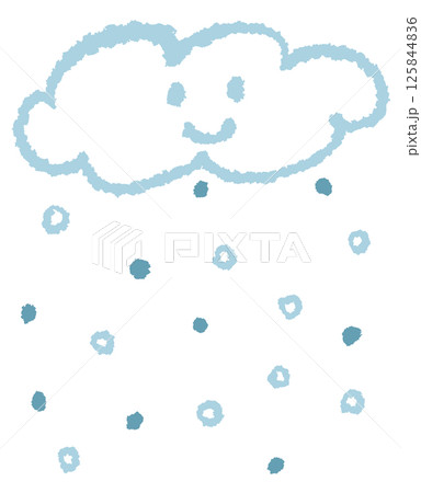 手描き感のあるシンプルでかわいい雪のイメージイラスト 125844836