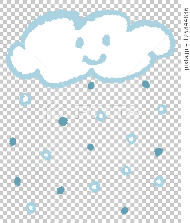 手描き感のあるシンプルでかわいい雪のイメージイラスト 125844836