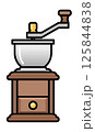 クラシックなデザインの手挽きコーヒーミルのシンプルなイラスト 125844838