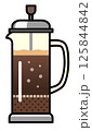 コーヒーを抽出し終えたフレンチプレスのシンプルなイラスト 125844842