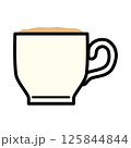 カプチーノの泡が見えるマグカップのシンプルなイラスト 125844844