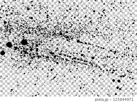 Fine black ink splattering from left to right 125844971