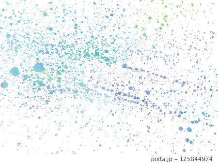 左から右へ飛び散る細かい寒色のインク 125844974