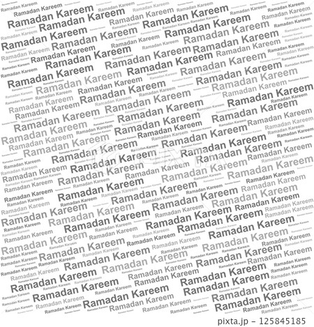 Word cloud with Ramadan Kareem repeated, ideal for Islamic greetings, fasting month, and spirituality themes. 125845185