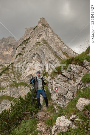 High mountain landscape view in the Dinaric Alps in Montenegro, Bobotov Kuk High mountain landscape view in the Dinaric Alps in Montenegro, Bobotov Kuk 125845427